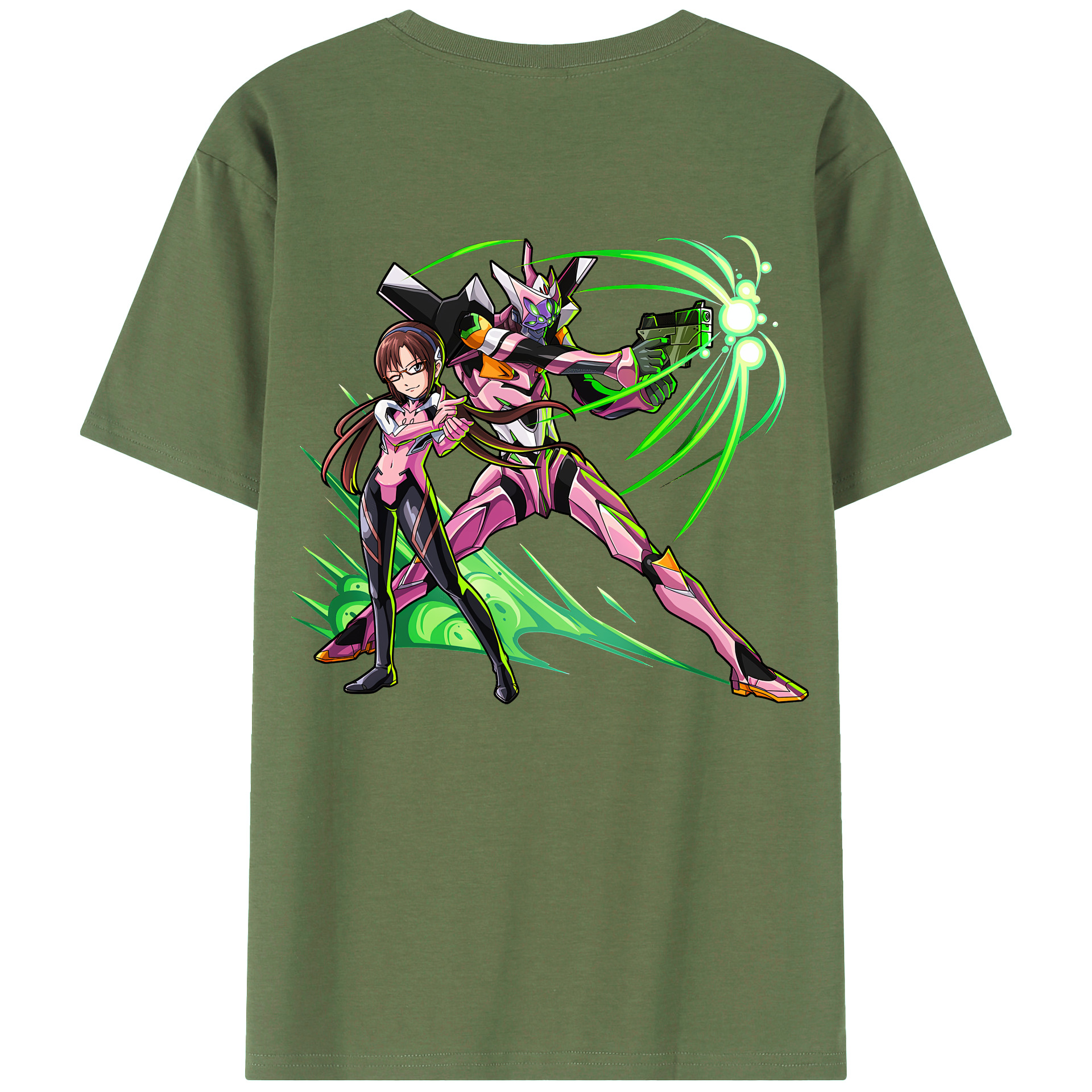 （画像用） EVA 新世紀エヴァンゲリオン 綿100％ メンズ半袖Tシャツ（バックプリント） 通気性